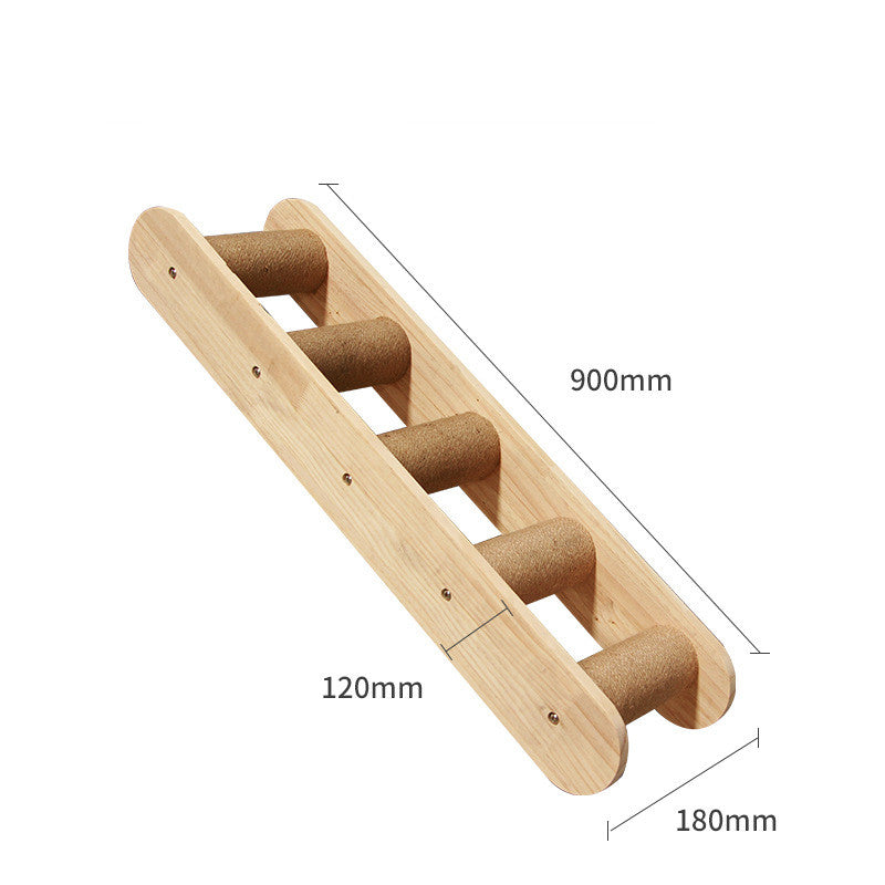 Katzen-Kletterwand aus Massivholz – modulares Wandregal-System