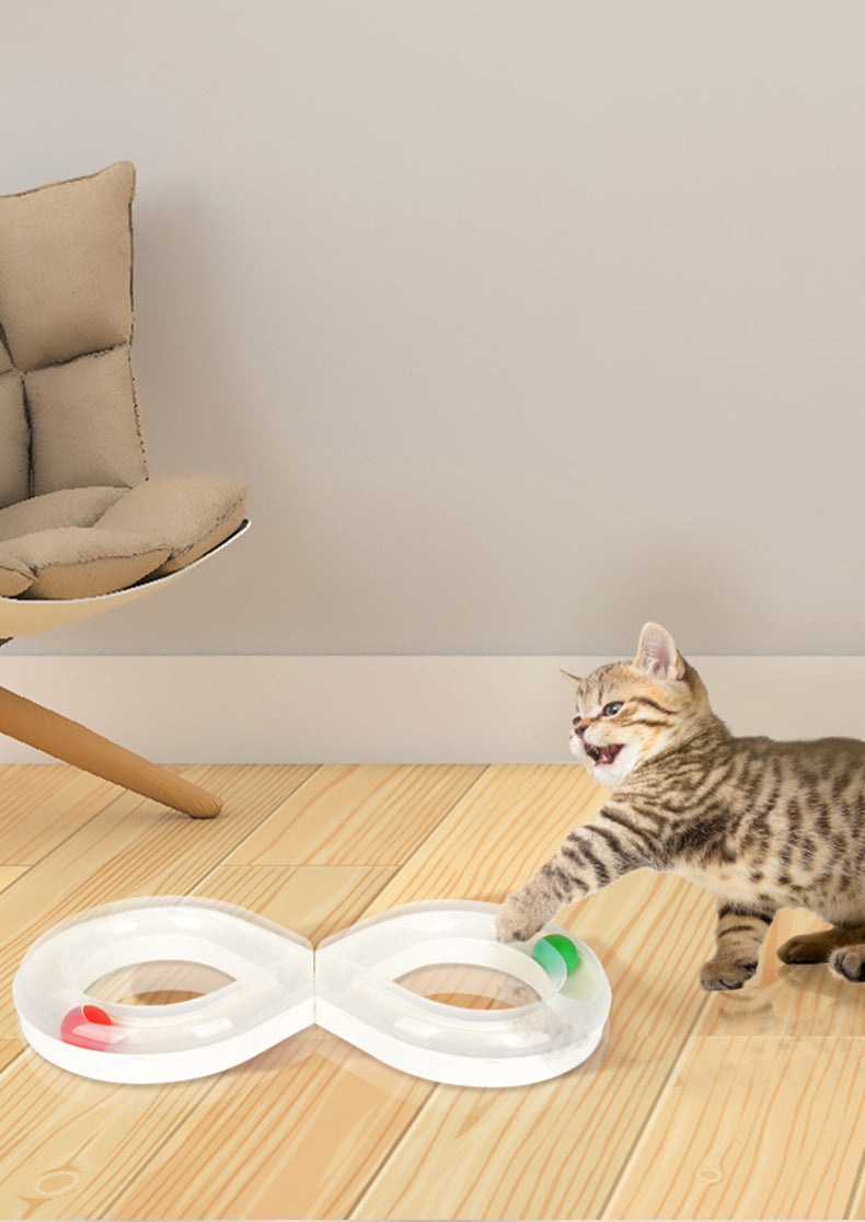 Katzen-Drehteller Spielzeug-Set – interaktives Trackball-Spielzeug