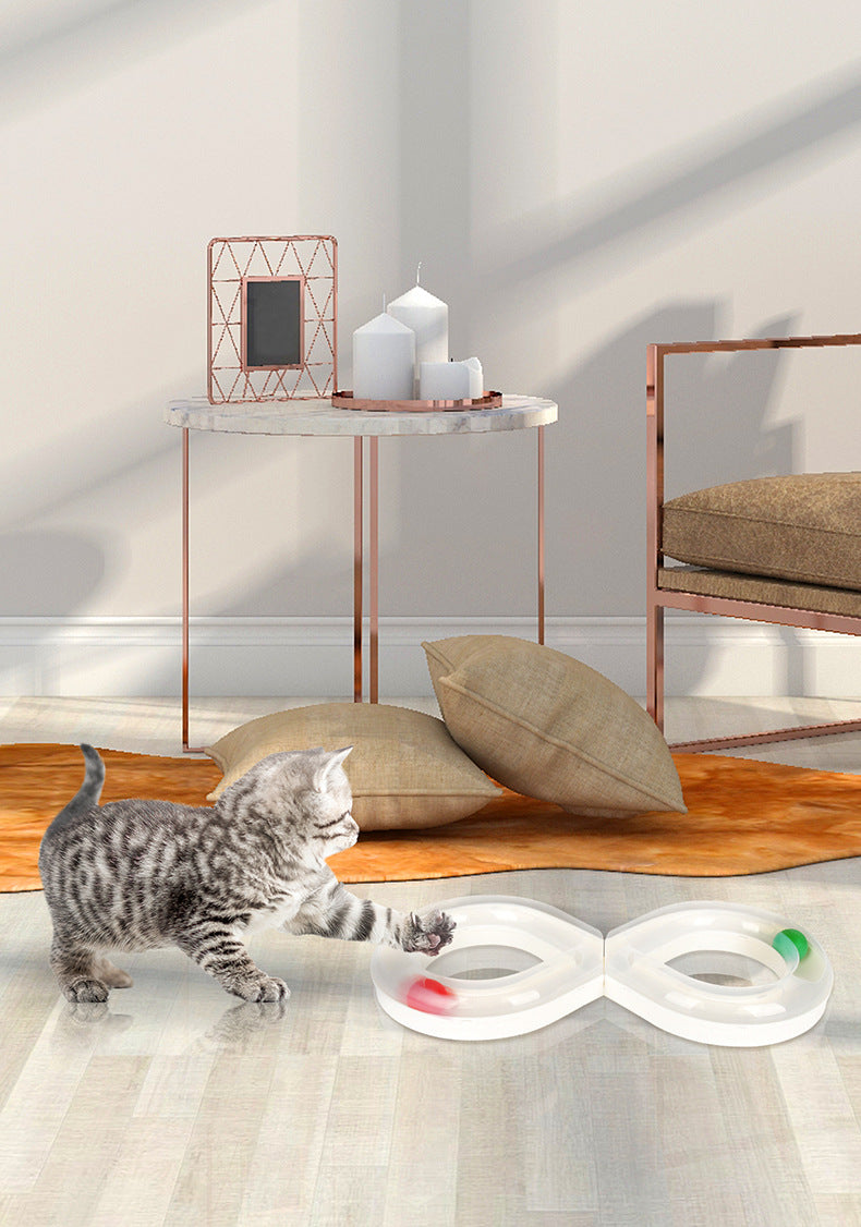 Katzen-Drehteller Spielzeug-Set – interaktives Trackball-Spielzeug