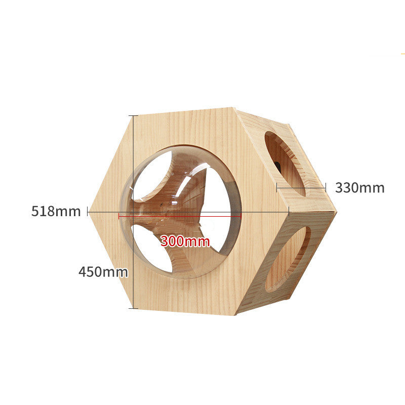 Katzen-Kletterwand aus Massivholz – modulares Wandregal-System