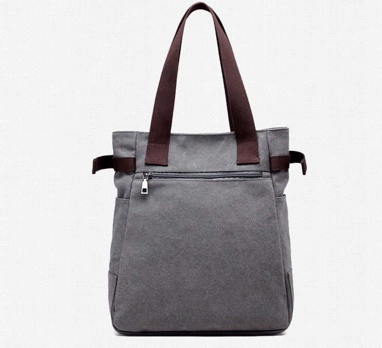 Canvas Handtasche mit niedlicher Katzen-Applikation – Strandtasche für Katzenliebhaber