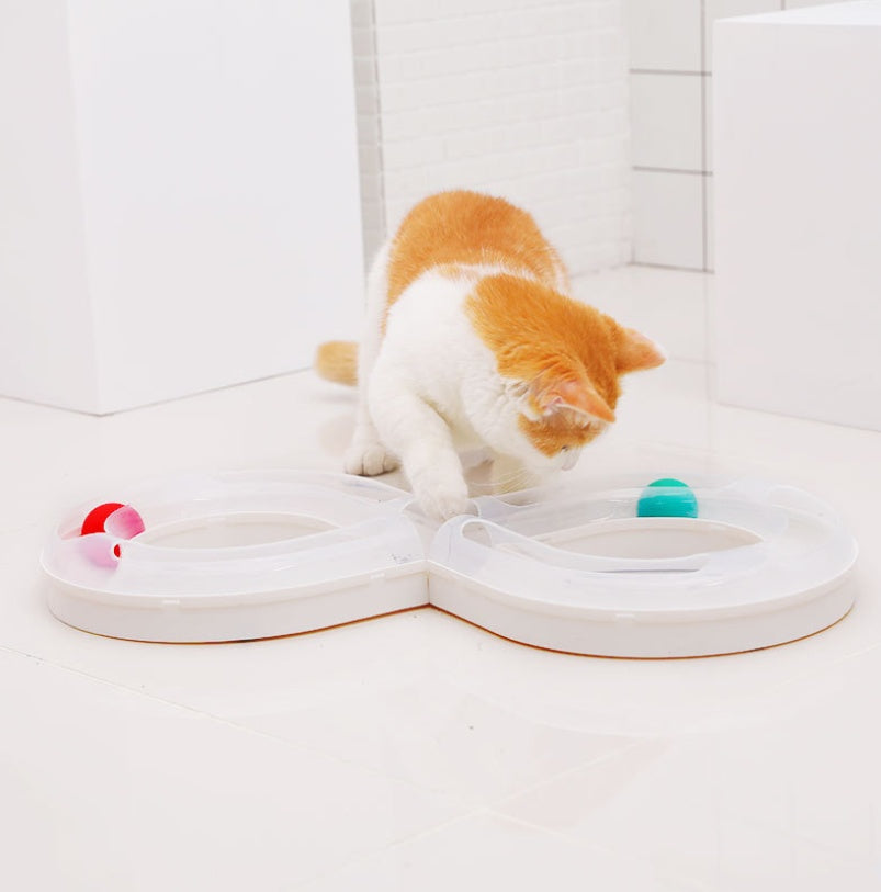 Katzen-Drehteller Spielzeug-Set – interaktives Trackball-Spielzeug