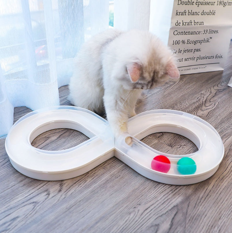 Katzen-Drehteller Spielzeug-Set – interaktives Trackball-Spielzeug