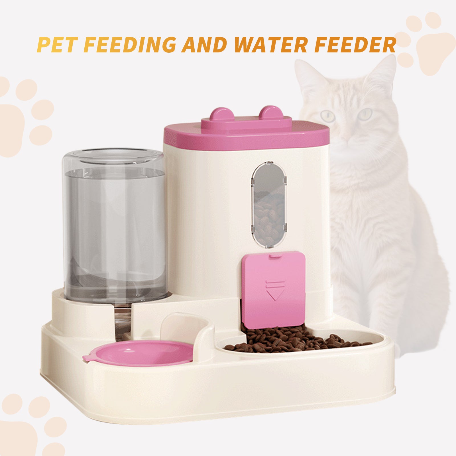 Vollautomatischer 2-in-1 Futterspender – integriertes Wasser- & Futtersystem