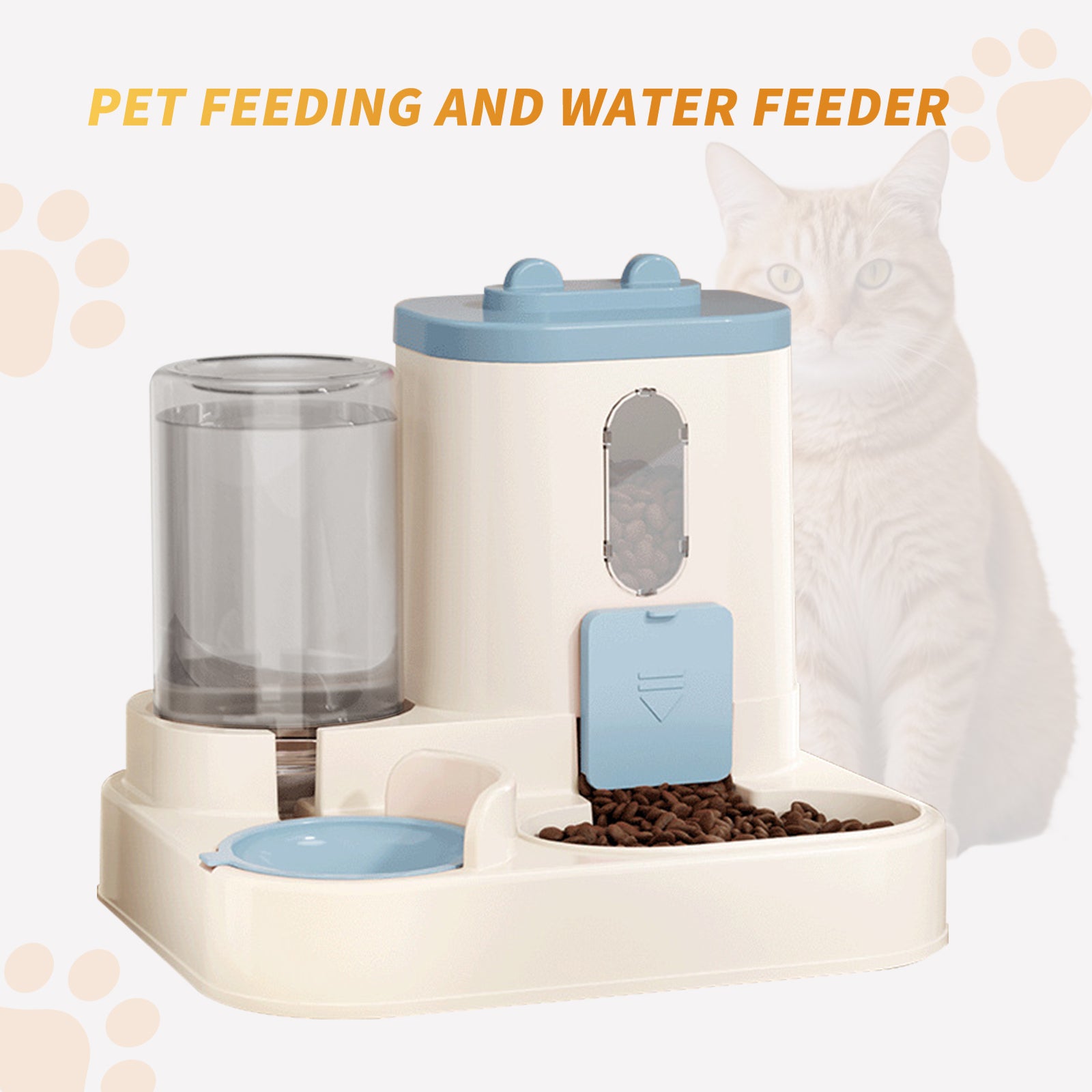 Vollautomatischer 2-in-1 Futterspender – integriertes Wasser- & Futtersystem