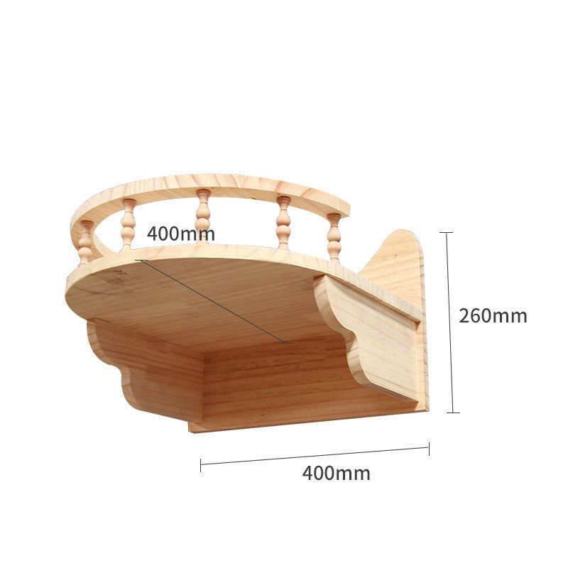 Katzen-Kletterwand aus Massivholz – modulares Wandregal-System