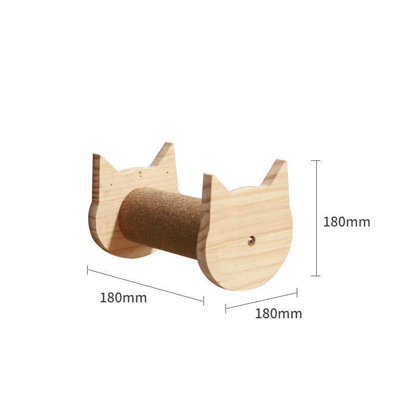 Katzen-Kletterwand aus Massivholz – modulares Wandregal-System