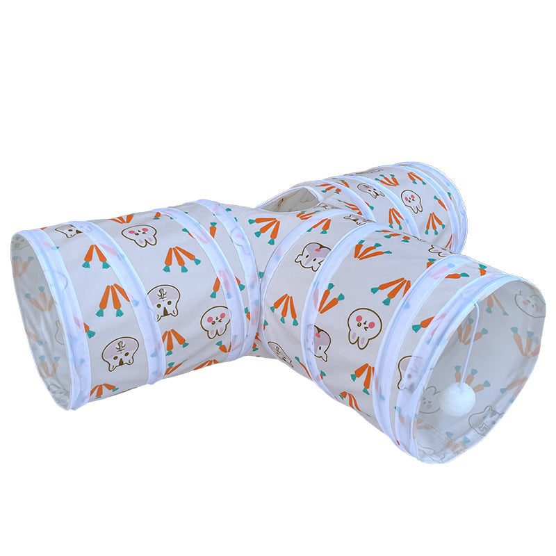 Katzentunnel aus Wildleder – T-Form & Y-Form, faltbar